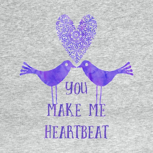Heartbeat birds purple by LebensART